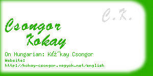 csongor kokay business card